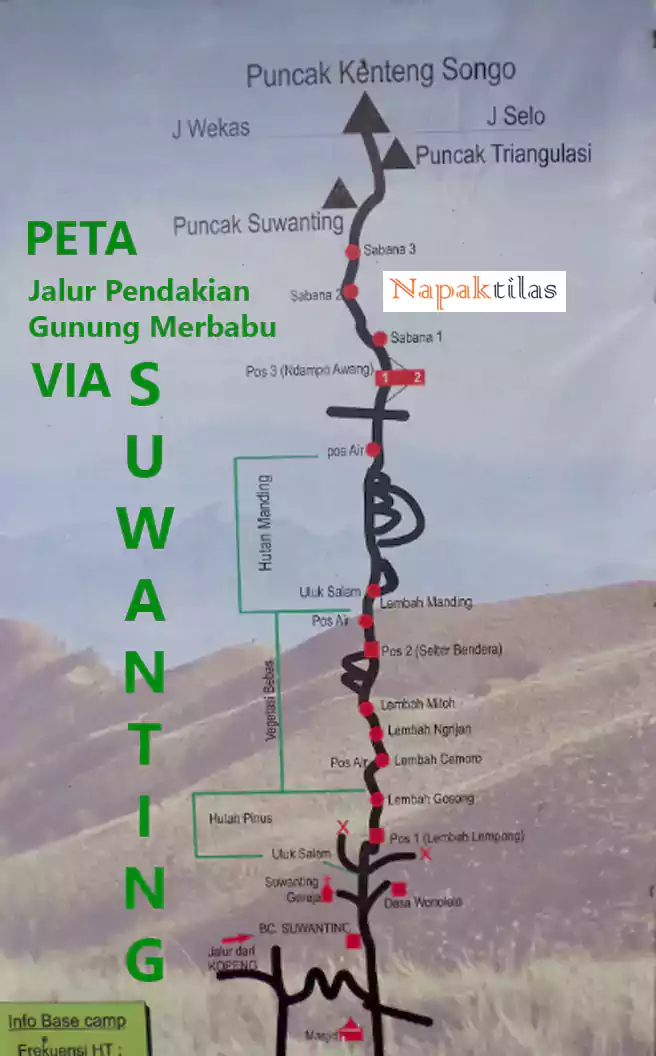 Peta Jalur Pendakian Gunung Merbabu Via Suwanting
