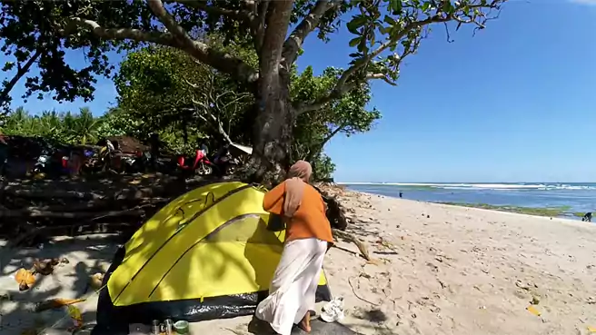 Tempat Camping Di Tasikmalaya Pantai Sindangkerta
